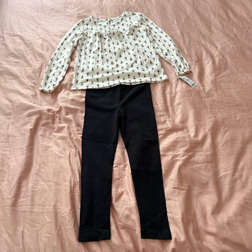 Carter's 2 piece Floral top and leggings set, Size 6-6X
